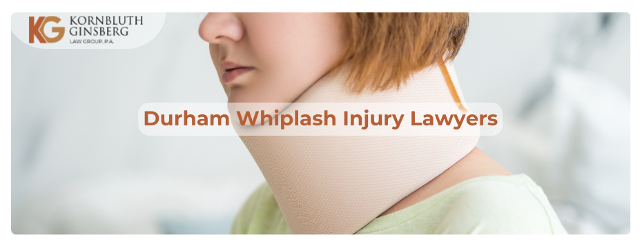 Female patient with a whiplash injury in Durham