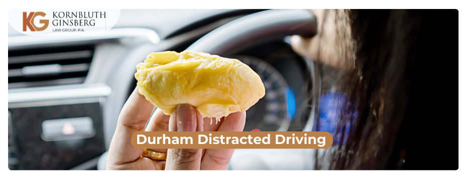 woman driving distracted while eating